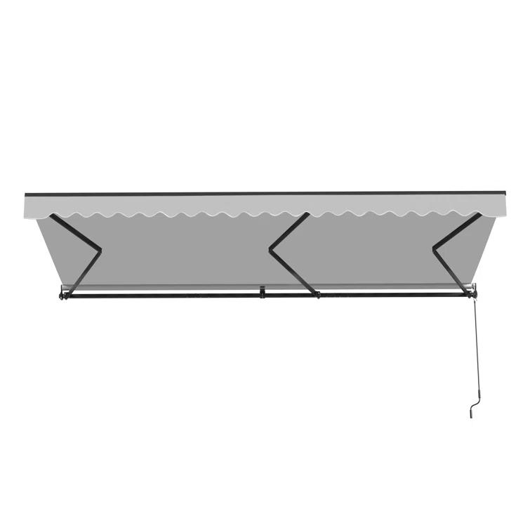 ALEKO Motorized Retractable Patio Awning- Black Frame