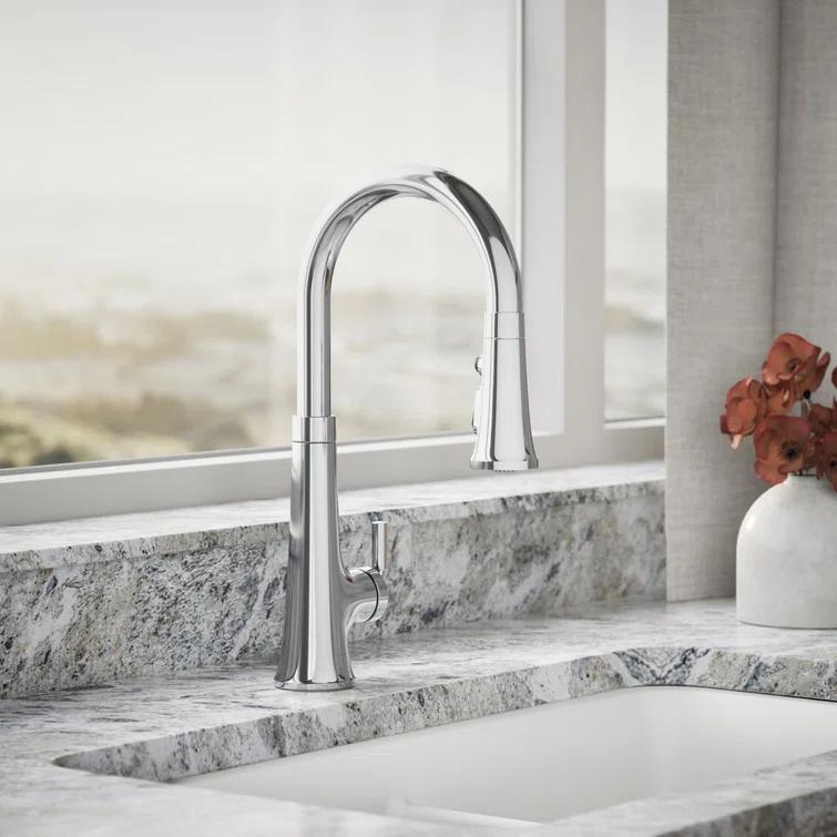 Tone™ Touchless Pull-Down Kitchen Sink Faucet with Voice Activation and Three-Function Sprayhead