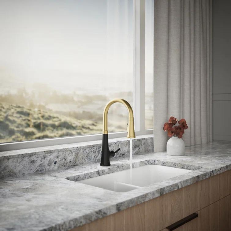 Tone Touchless Pull-Down Kitchen Sink Faucet with Three-Function Sprayhead
