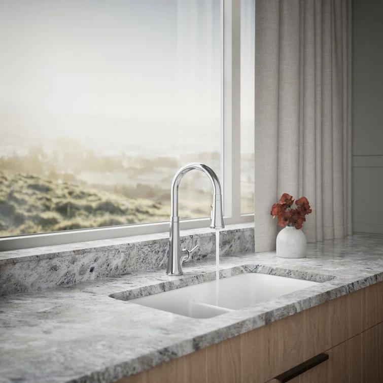 Tone™ Touchless Pull-Down Kitchen Sink Faucet with Voice Activation and Three-Function Sprayhead