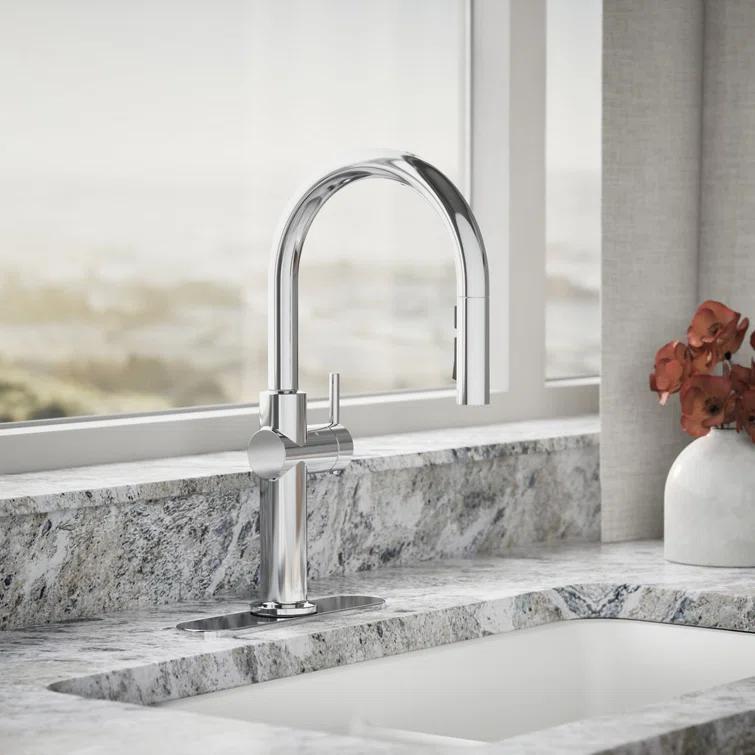 Crue Touchless Pull-Down Kitchen Sink Faucet with Three-Function Sprayhead