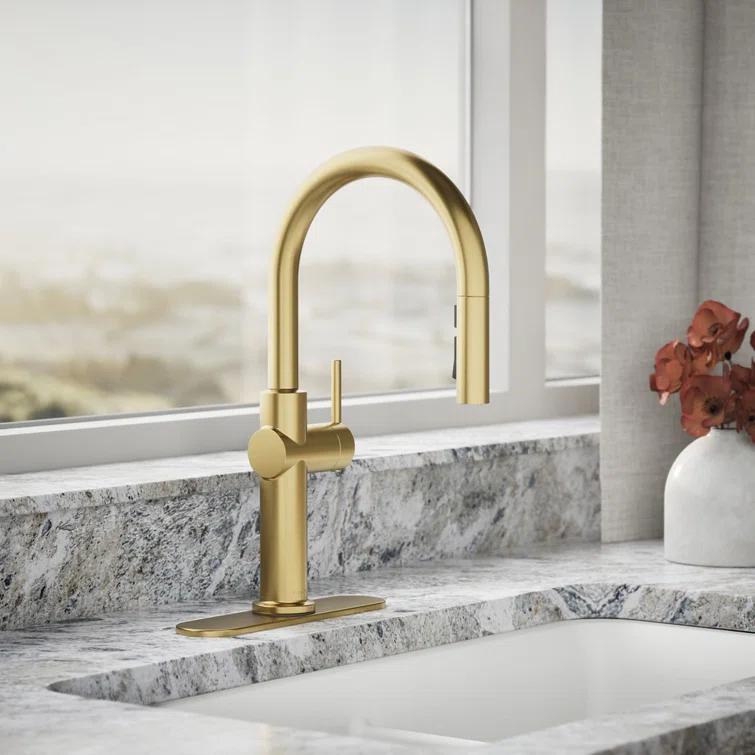 Kohler Crue Single Handle Pull Down Kitchen Faucet with Three-Function Pull Down Sprayer