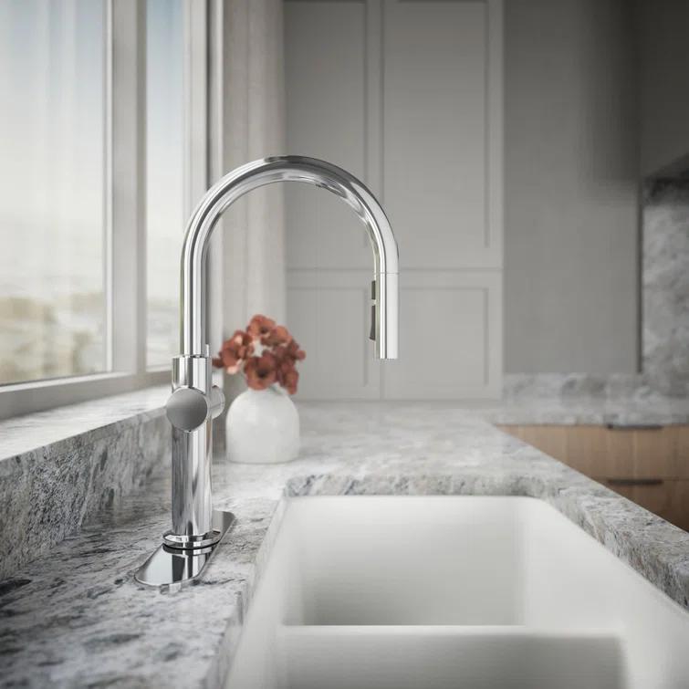 Crue Touchless Pull-Down Kitchen Sink Faucet with Three-Function Sprayhead