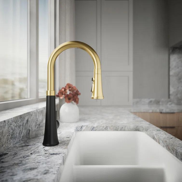 Tone Touchless Pull-Down Kitchen Sink Faucet with Three-Function Sprayhead