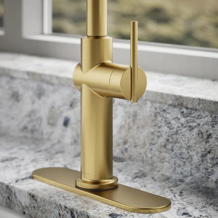 Kohler Crue Single Handle Pull Down Kitchen Faucet with Three-Function Pull Down Sprayer