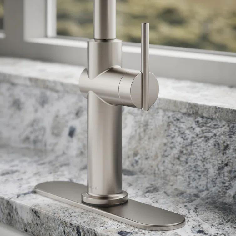 Kohler Crue Single Handle Pull Down Kitchen Faucet with Three-Function Pull Down Sprayer