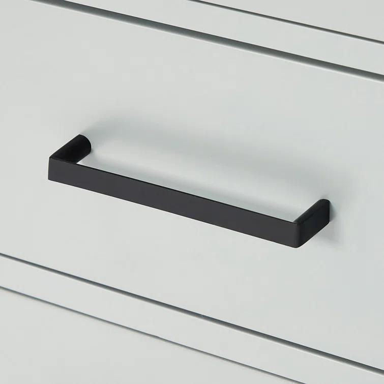 Thornaby 36'' Solid Wood Single Bathroom Vanity with 1.5'' Carrara Quartz Top, Left Offset Oval Sink