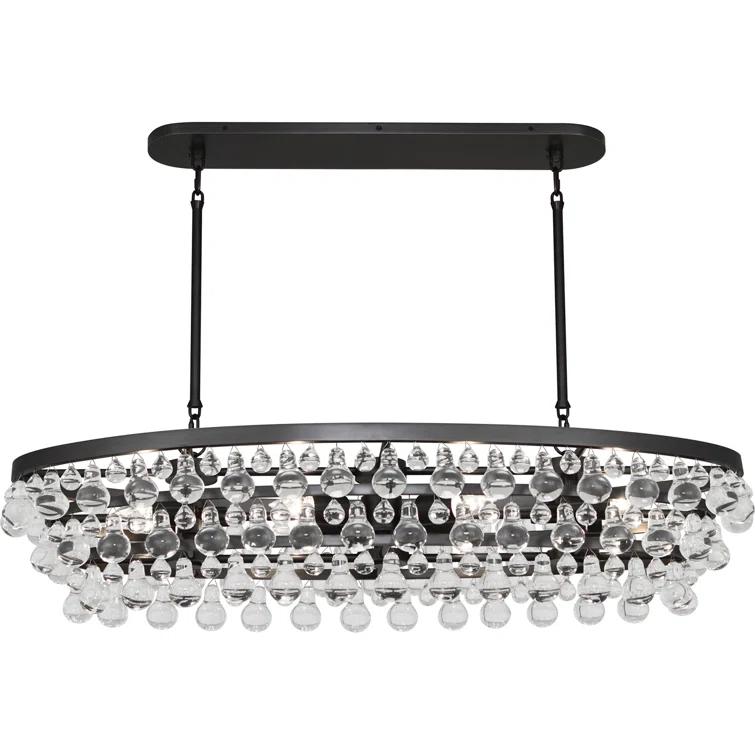 Bling 8 - Light Glass Dimmable Drum Chandelier