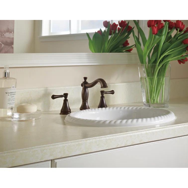 Cassidy Widespread Bathroom Faucet 3 Hole, 2-handle Bathroom Sink Faucet with Drain Assembly