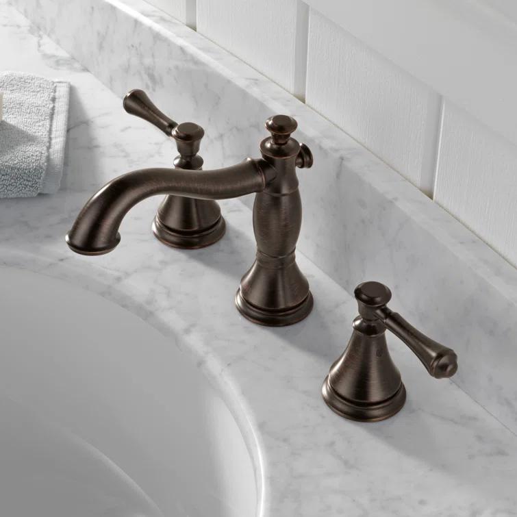 Cassidy Widespread Bathroom Faucet 3 Hole, 2-handle Bathroom Sink Faucet with Drain Assembly