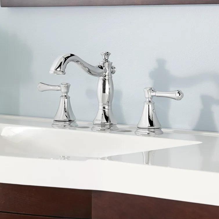 Cassidy Widespread Bathroom Faucet 3 Hole, 2-handle Bathroom Sink Faucet with Drain Assembly