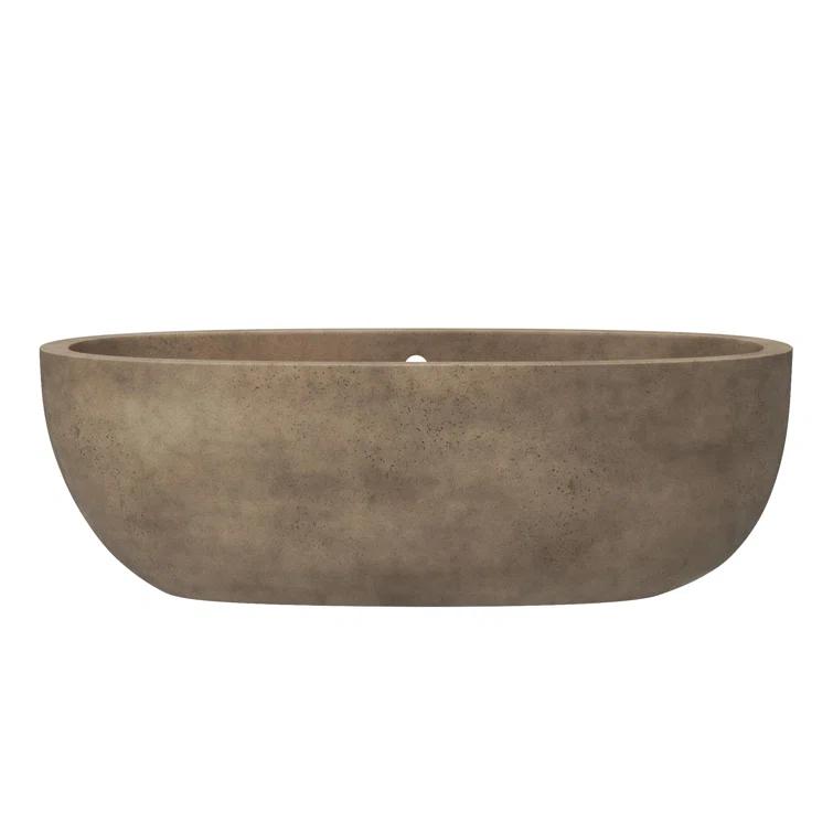Holas 72" Handcrafted Freestanding Concrete Bathtub