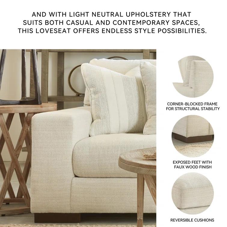 Calloway 70" Square Arm Loveseat with Reversible Cushions