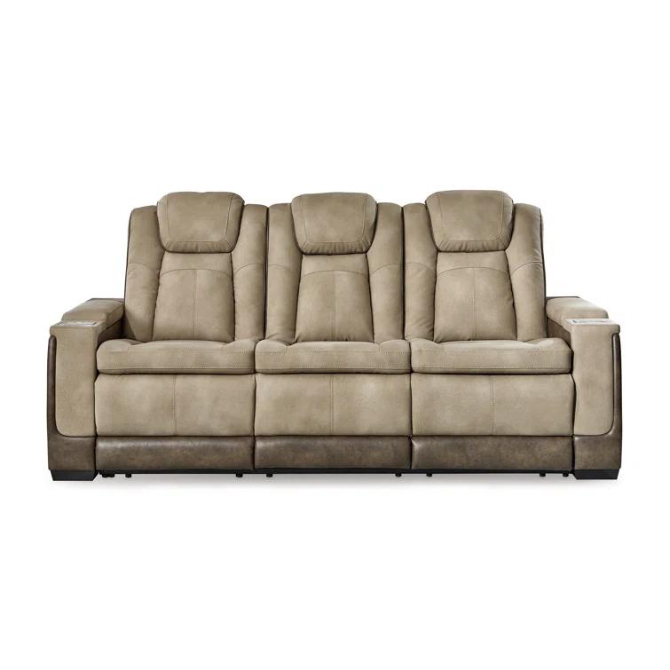 86'' Faux Leather Power Reclining Sofa