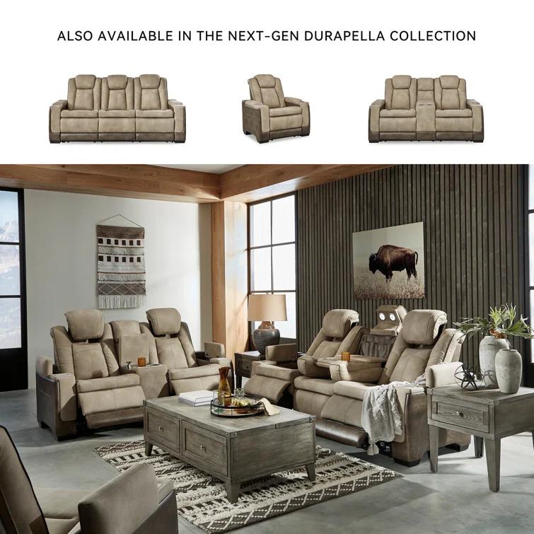 86'' Faux Leather Power Reclining Sofa