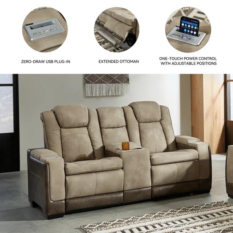 75'' Faux Leather Power Reclining Loveseat