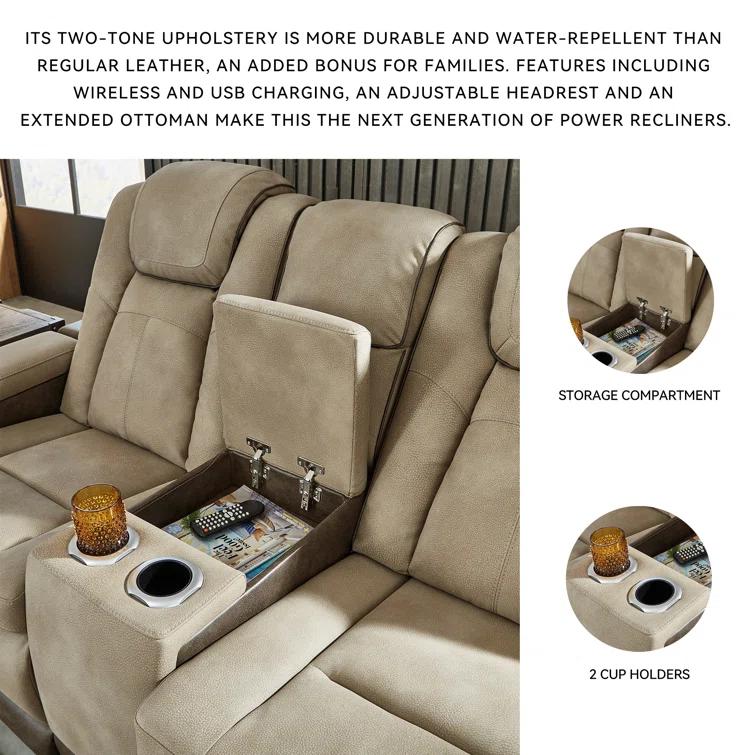 75'' Faux Leather Power Reclining Loveseat