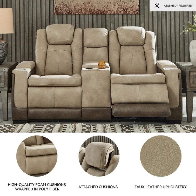 75'' Faux Leather Power Reclining Loveseat