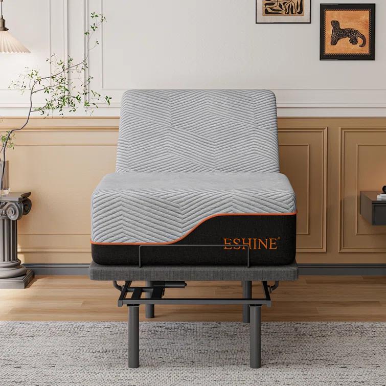 E3100 Zero Gravity Adjustable Bed, Massage, Wireless Remote & App Control, 14'' Ultra-Plush Black Mattress Included