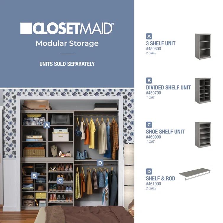 Modular Storage 21.38" W Shoe Shelf Unit with 4 Shelves