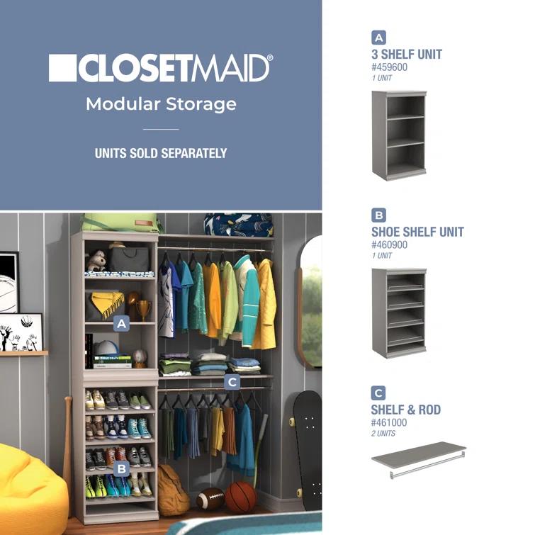 Modular Storage 21.38" W Shoe Shelf Unit with 4 Shelves