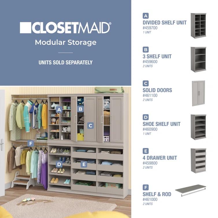 Modular Storage 21.38" W Shoe Shelf Unit with 4 Shelves