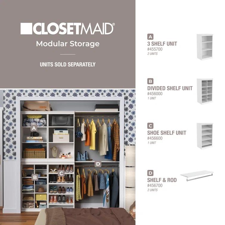 Modular Storage 36.02" W Shelf & Closet Rod