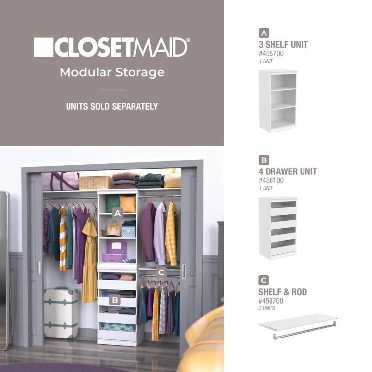 Modular Storage 36.02" W Shelf & Closet Rod