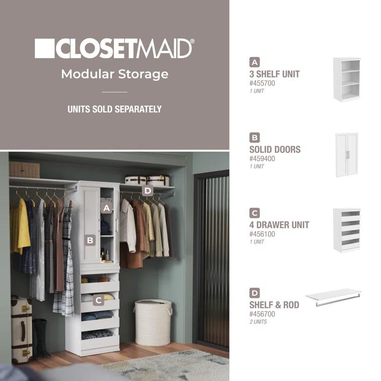 Modular Storage 36.02" W Shelf & Closet Rod