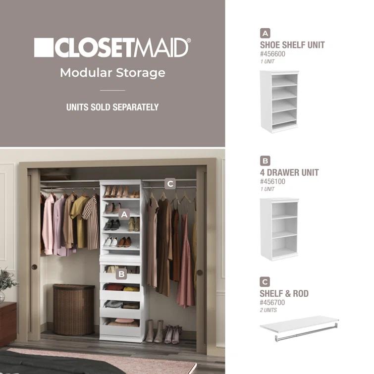 Modular Storage 36.02" W Shelf & Closet Rod