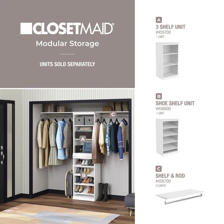 Modular Storage 36.02" W Shelf & Closet Rod