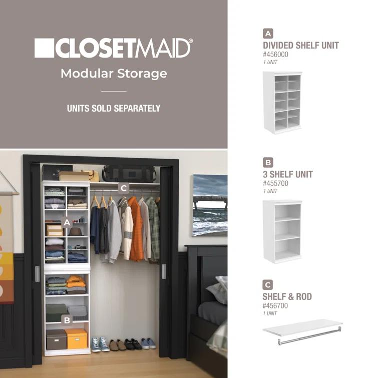 Modular Storage 36.02" W Shelf & Closet Rod