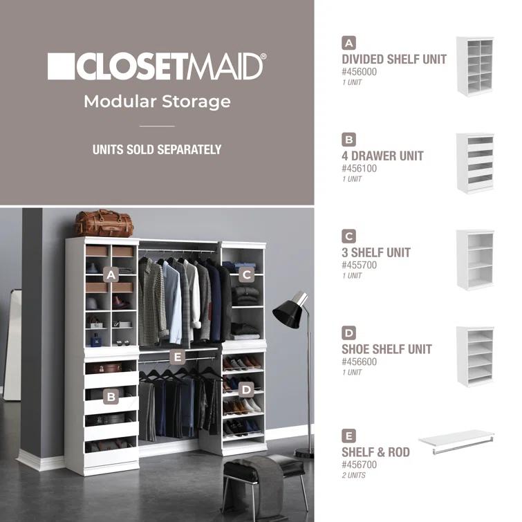 Modular Storage 36.02" W Shelf & Closet Rod