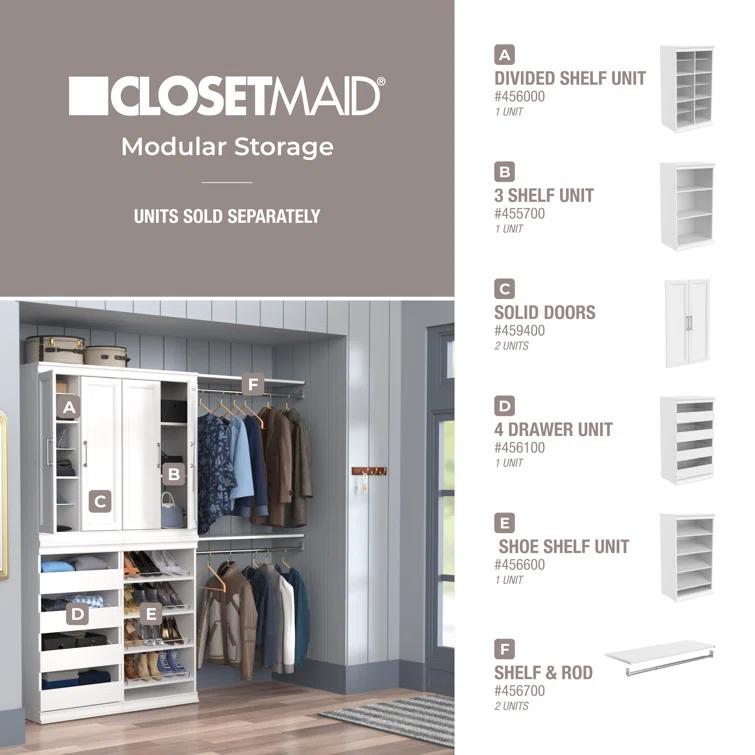Modular Storage 36.02" W Shelf & Closet Rod