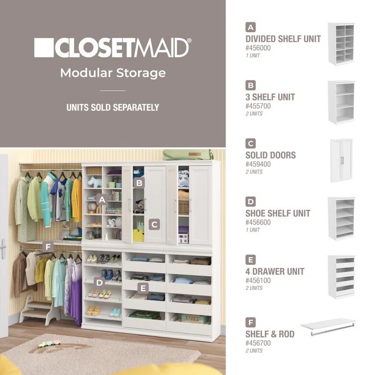 Modular Storage 36.02" W Shelf & Closet Rod