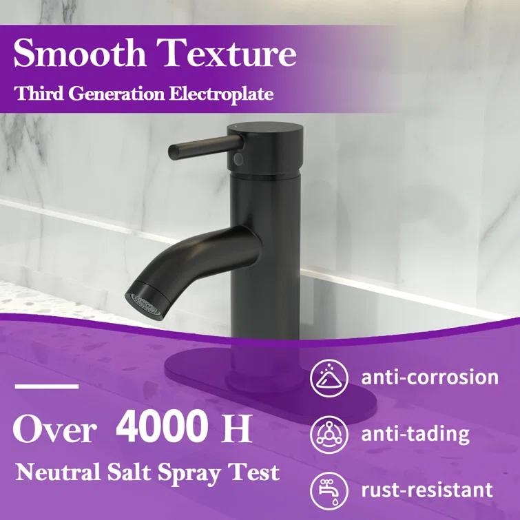 Single-Hole Single-handle Bathroom Faucet with Drain Assembly