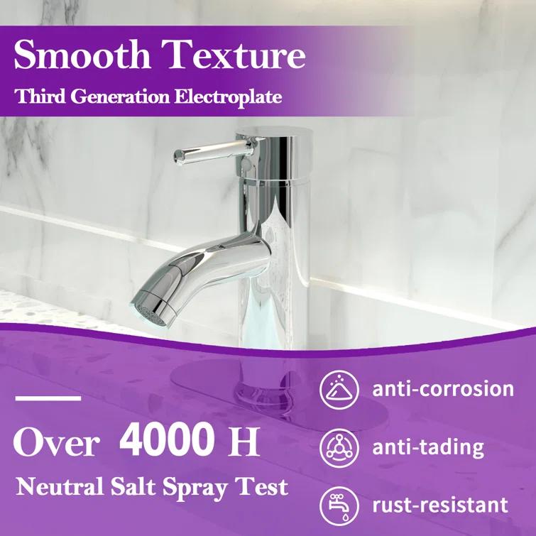 Single-Hole Single-handle Bathroom Faucet with Drain Assembly
