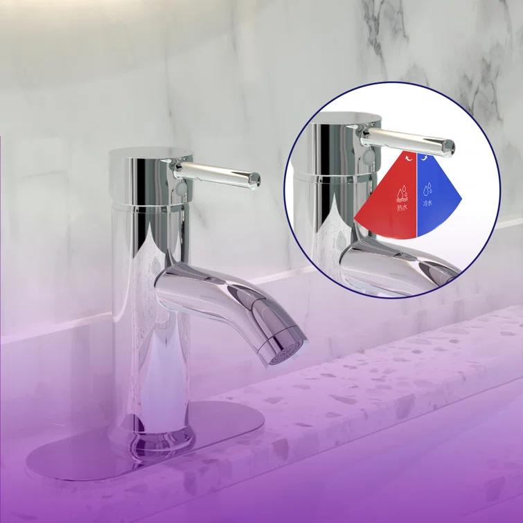 Single-Hole Single-handle Bathroom Faucet with Drain Assembly