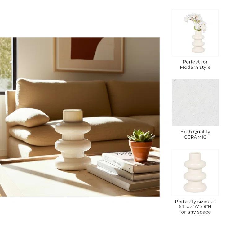 Anella 8'' Handmade Ceramic Table Vase