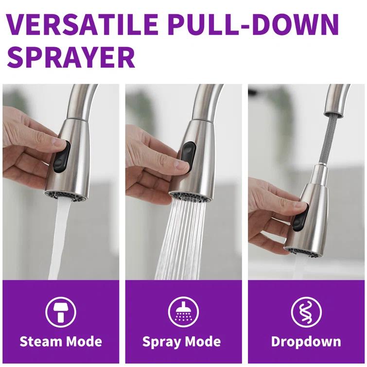VIBRANTBATH Pull Out Kitchen Faucet