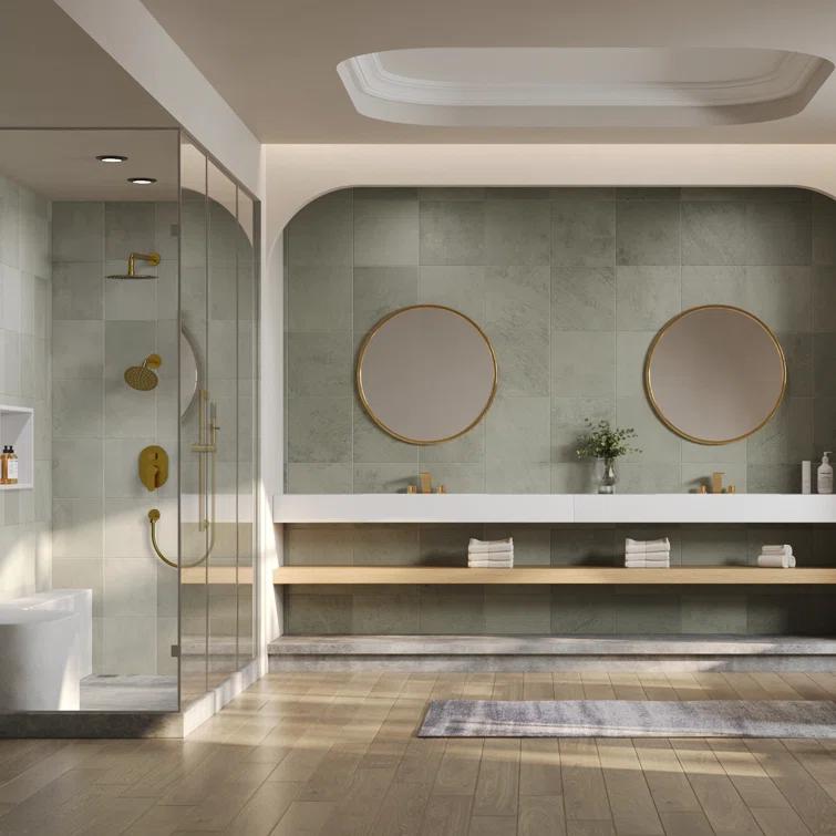 DualJetSpa 3-Function Round 10" & 6" Dual Shower Faucet System with Pressure Balancing Rough-In Valve