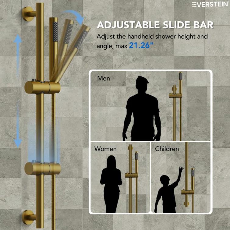 DualJetSpa 3-Function Round 10" & 6" Dual Shower Faucet System with Pressure Balancing Rough-In Valve