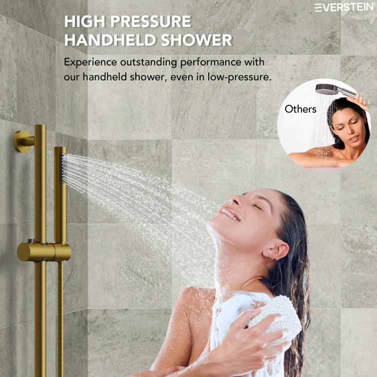 DualJetSpa 3-Function Round 10" & 6" Dual Shower Faucet System with Pressure Balancing Rough-In Valve