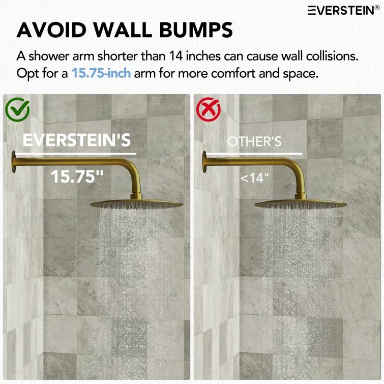 DualJetSpa 3-Function Round 10" & 6" Dual Shower Faucet System with Pressure Balancing Rough-In Valve