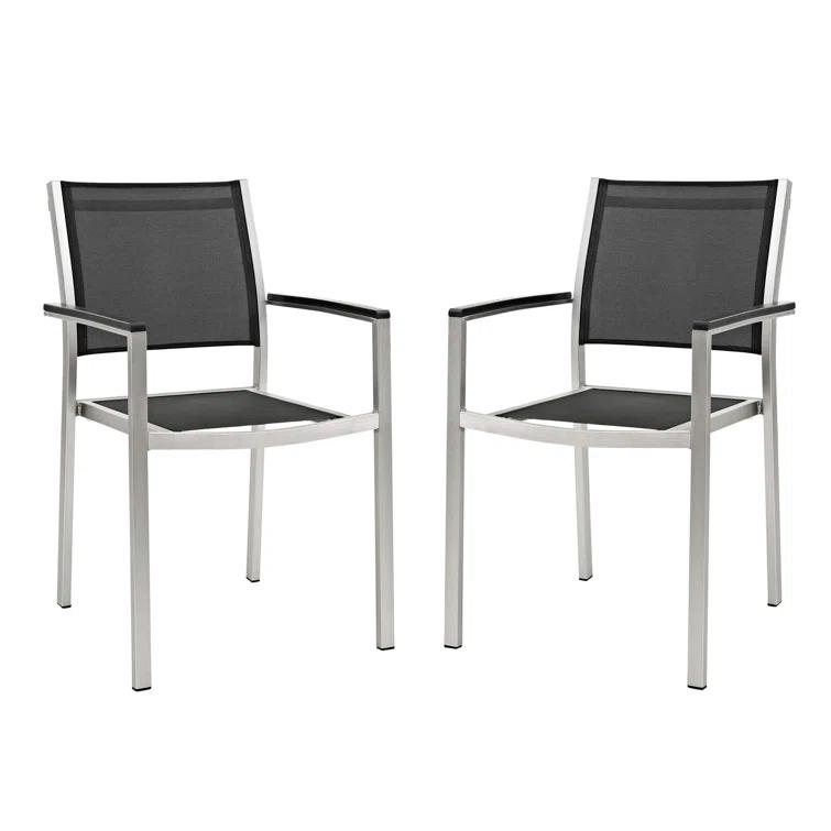 Modway Shore Dining Chair Outdoor Patio Aluminum (Set of 2)
