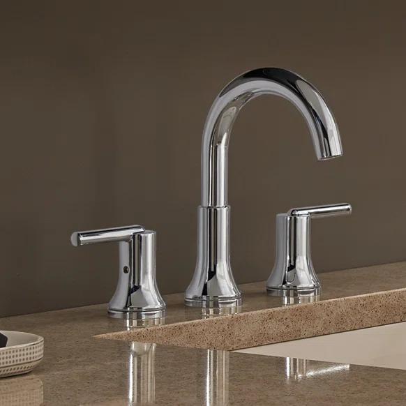 Trinsic Widespread Bathroom Faucet 3 Hole, 2-handle Bathroom Sink Faucet with Drain Assembly