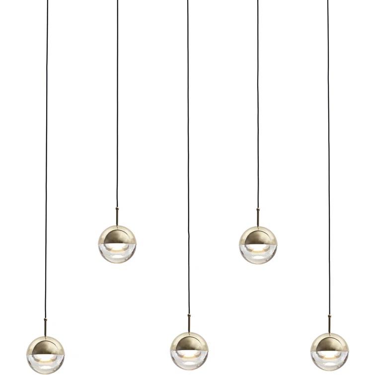 Dora Chic Brass & Glass Linear LED Pendant Light