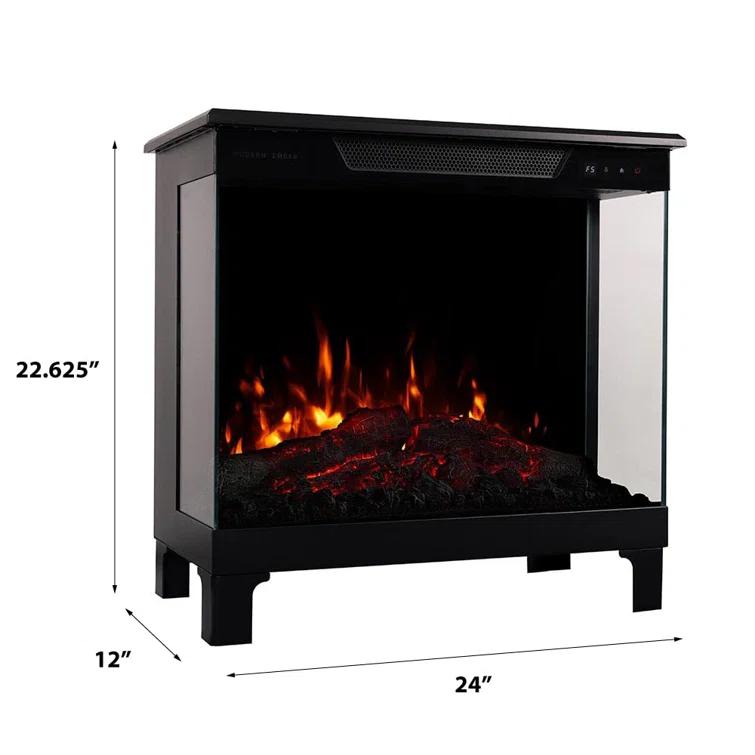 Modern Ember Skyline Smart 3-SidedElectric Fireplace Stove Heater