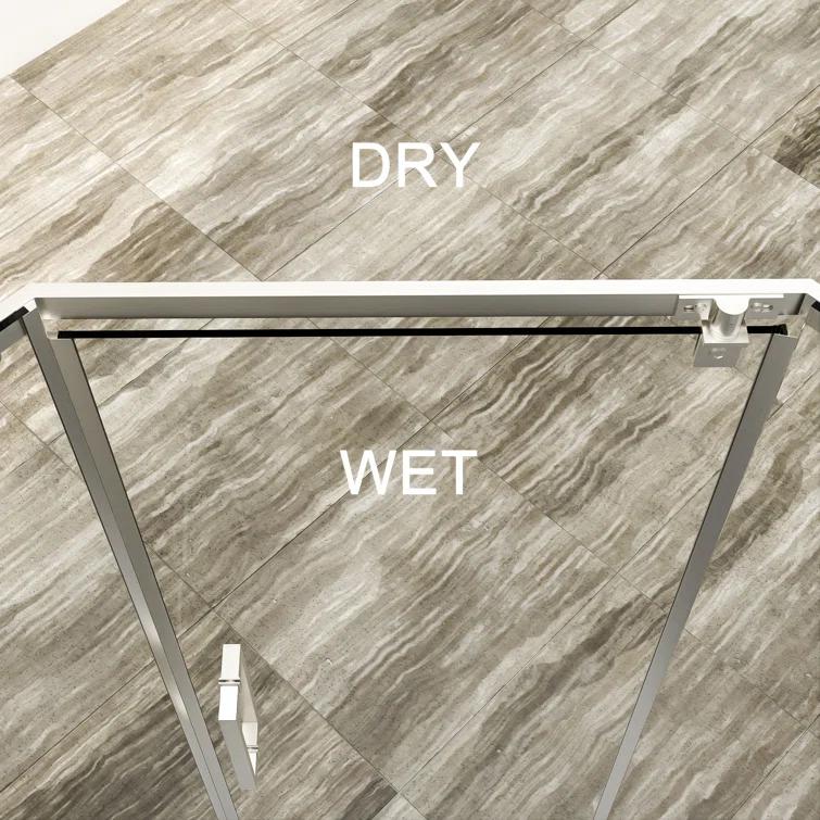 Audiohome Shower Door 34-1/8" X 72" Semi-Frameless Neo-Angle Hinged Shower Enclosure AHYTD-W124366340