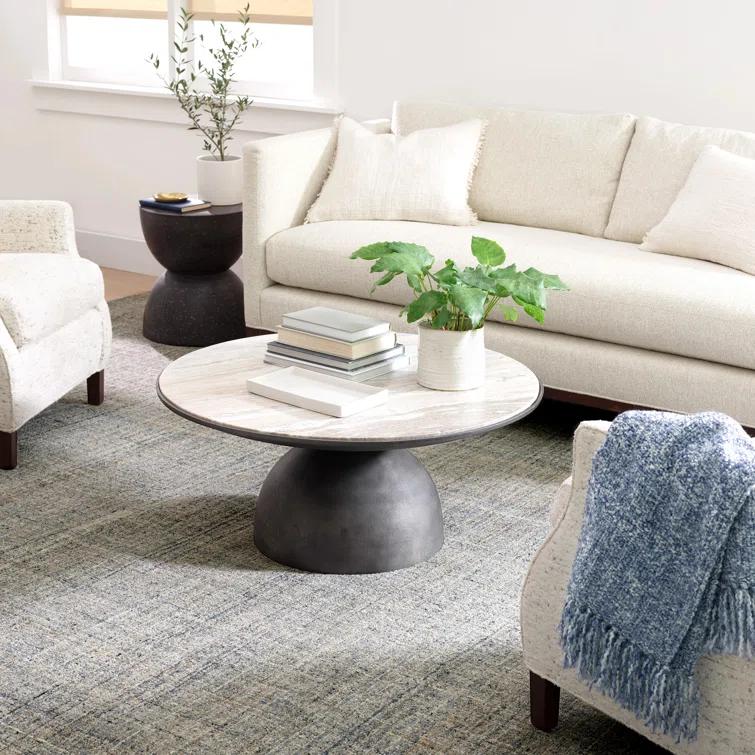 Harris Blue/Brown Hand Micro Hooked Wool Rug